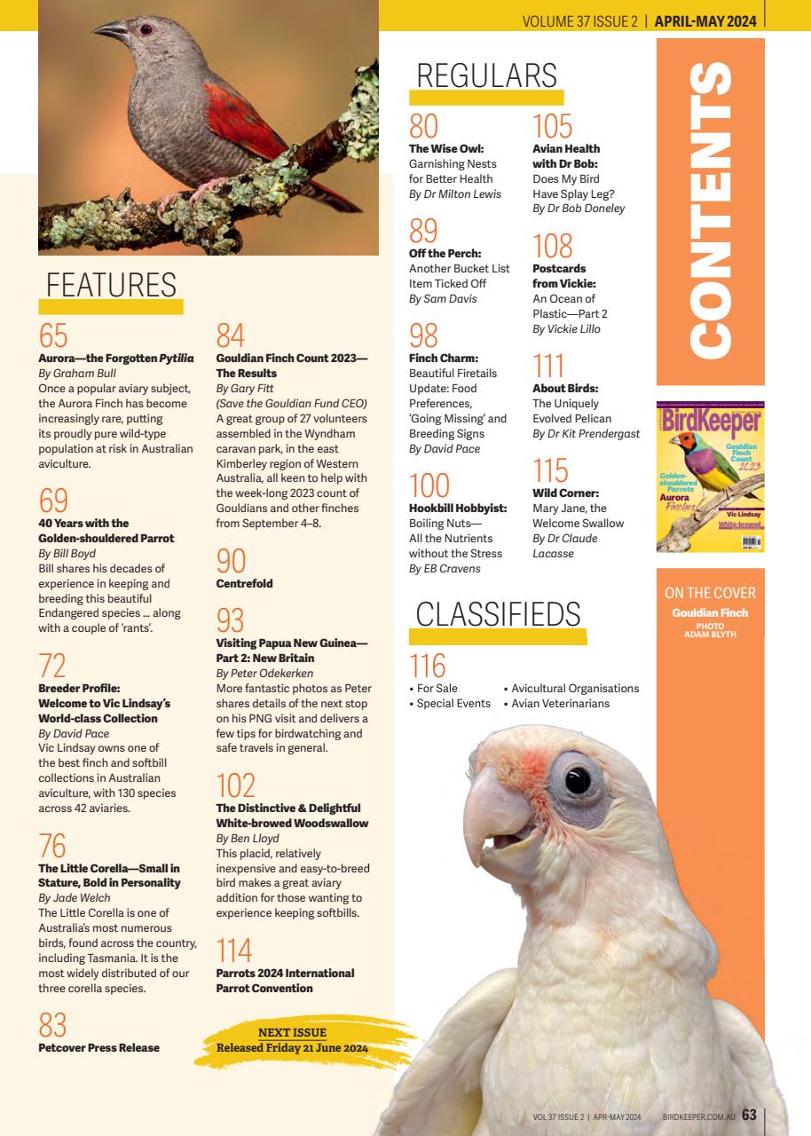 Australian Birdkeeper Magazine Preview Pages