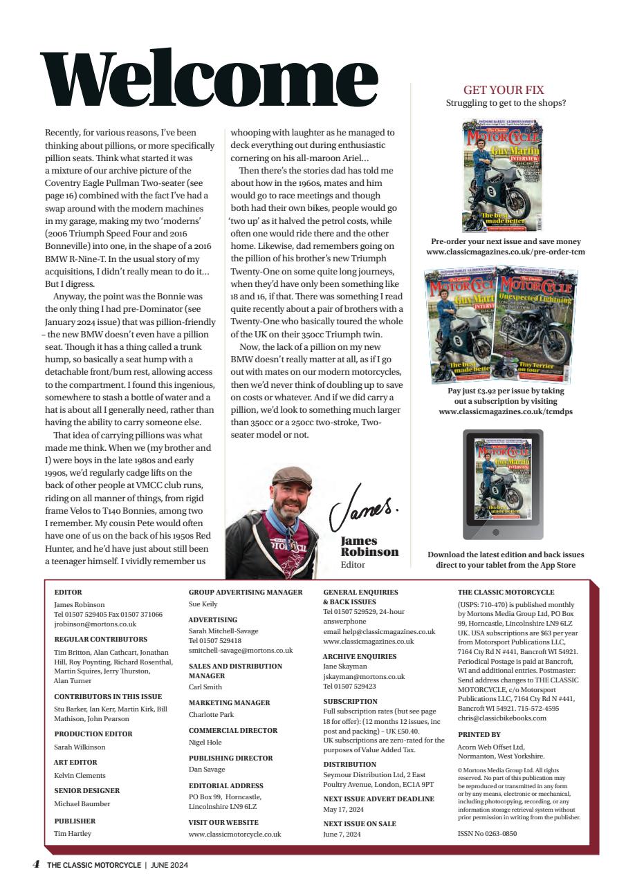 The Classic MotorCycle Preview Pages