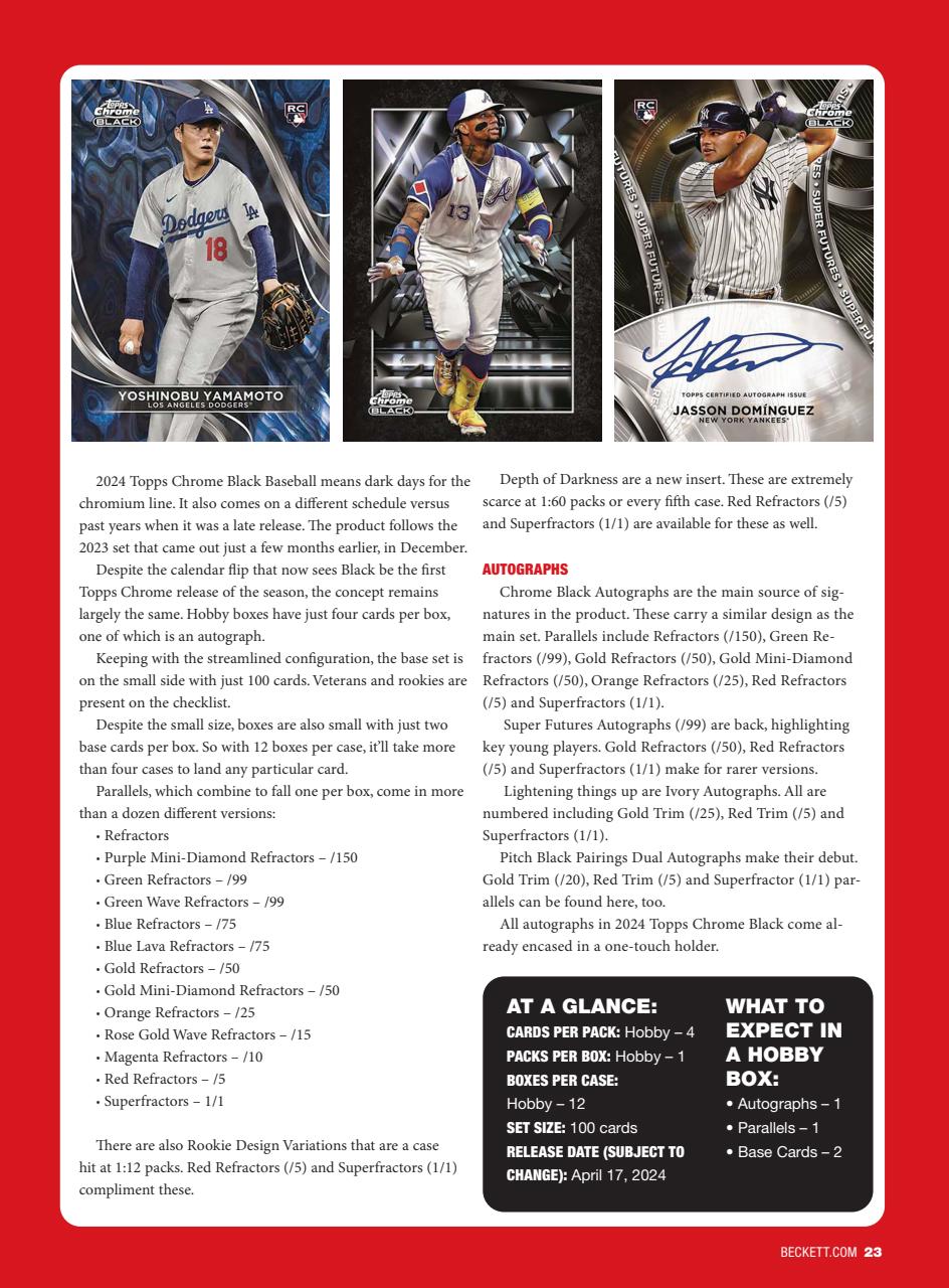 Beckett Baseball Magazine Preview Pages