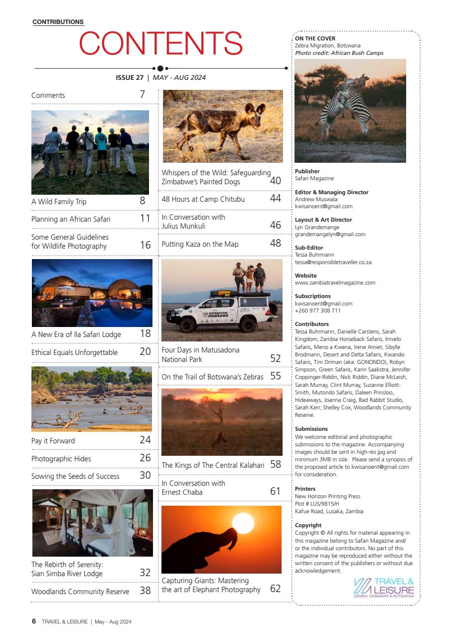 Travel & Leisure Zambia & Zimbabwe Preview Pages