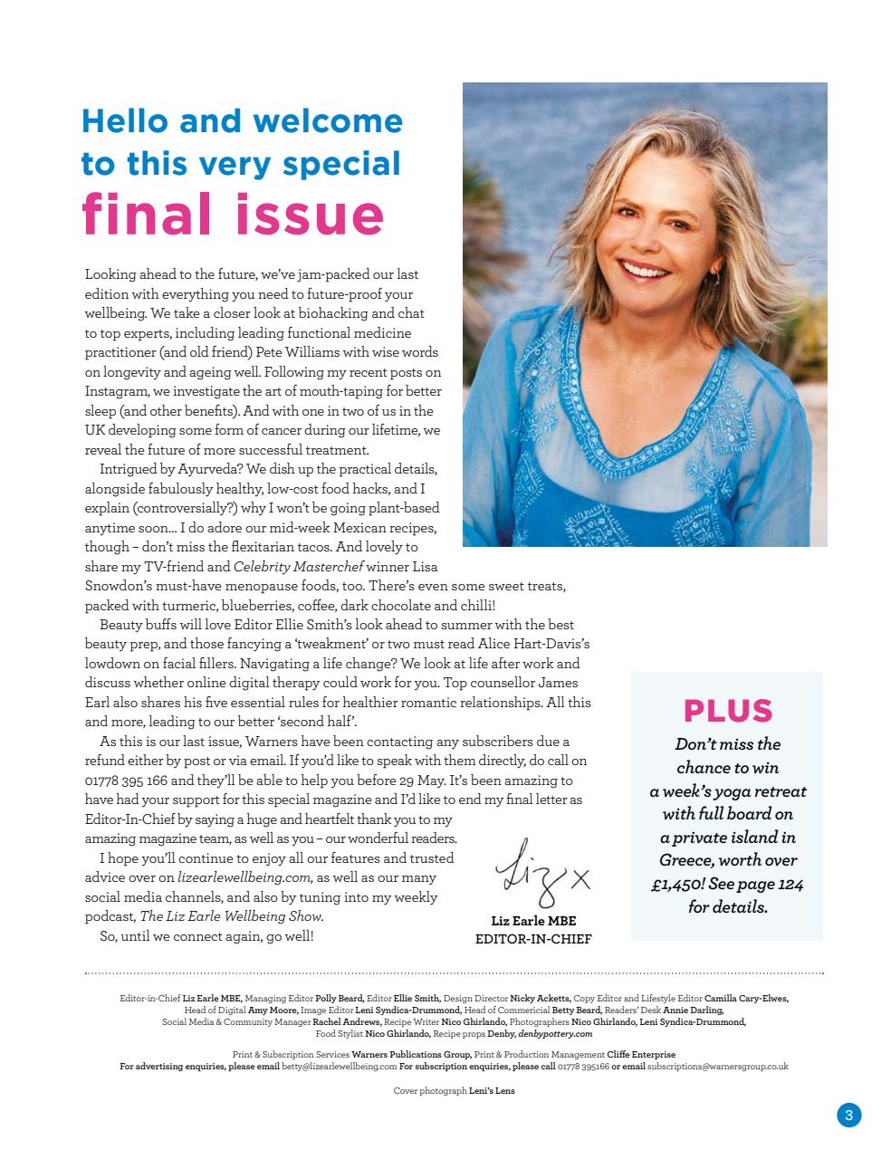 Liz Earle Wellbeing Preview Pages