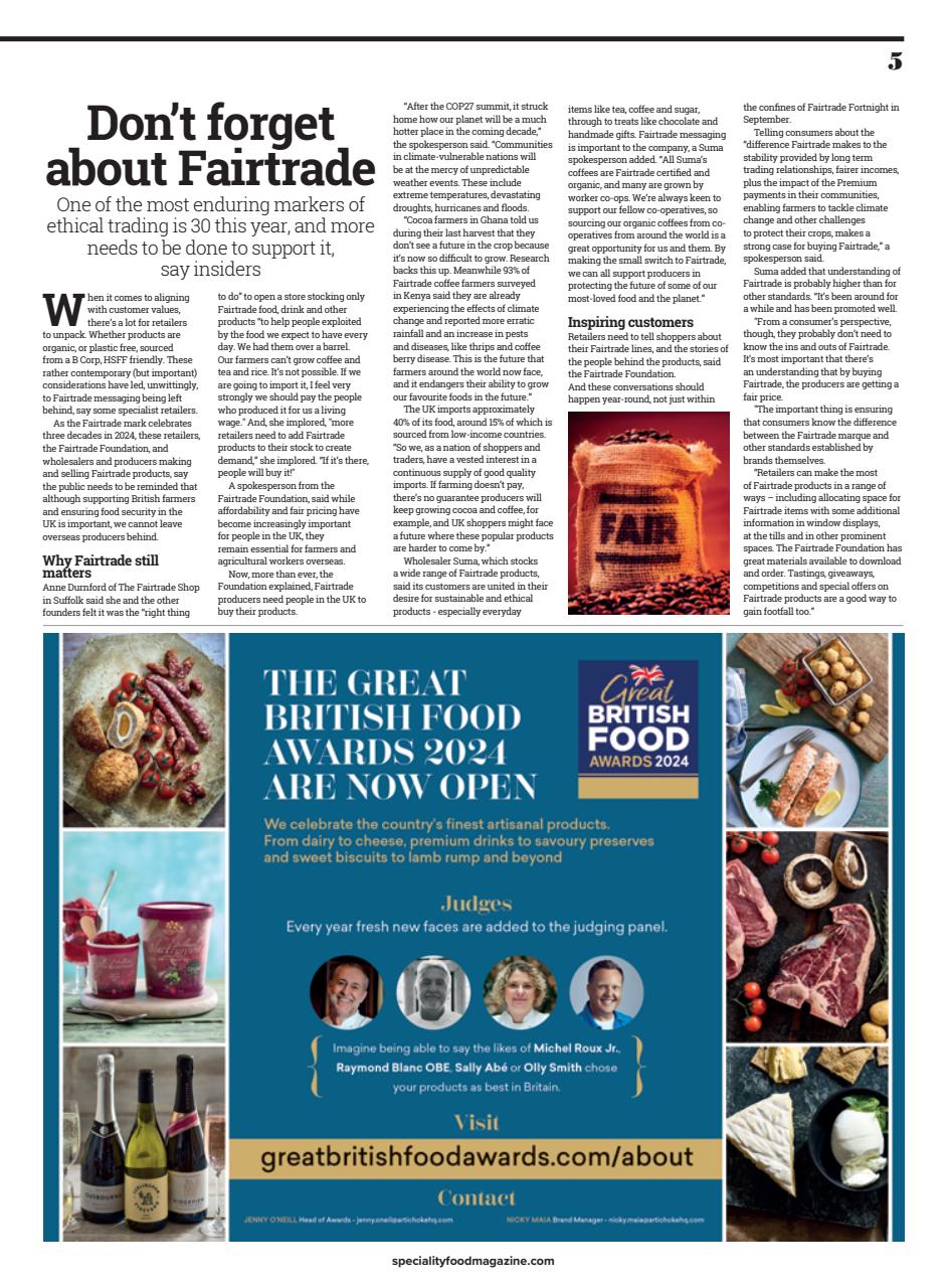 Speciality Food Preview Pages