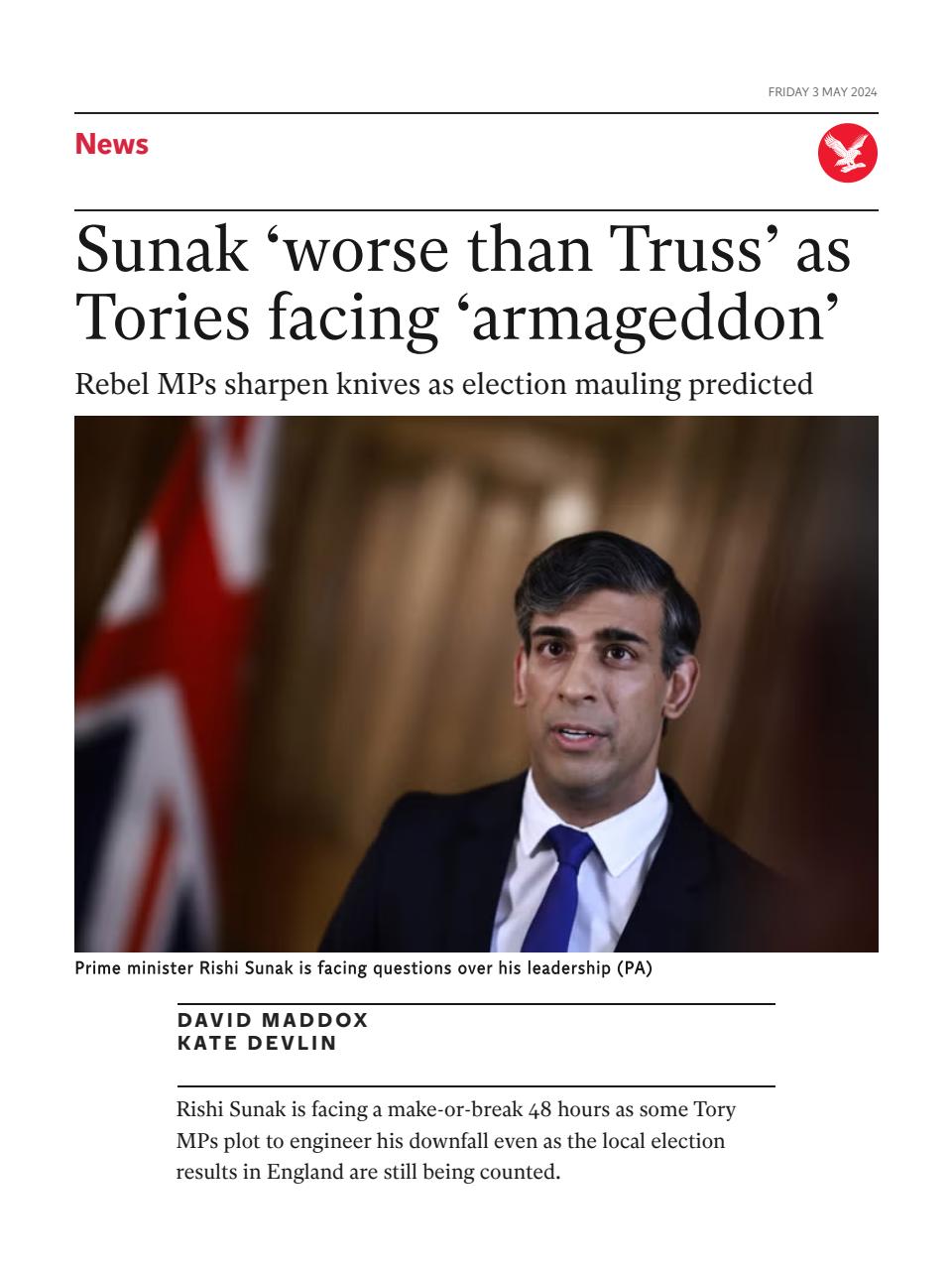 The Independent Daily Edition Newspaper Preview Pages
