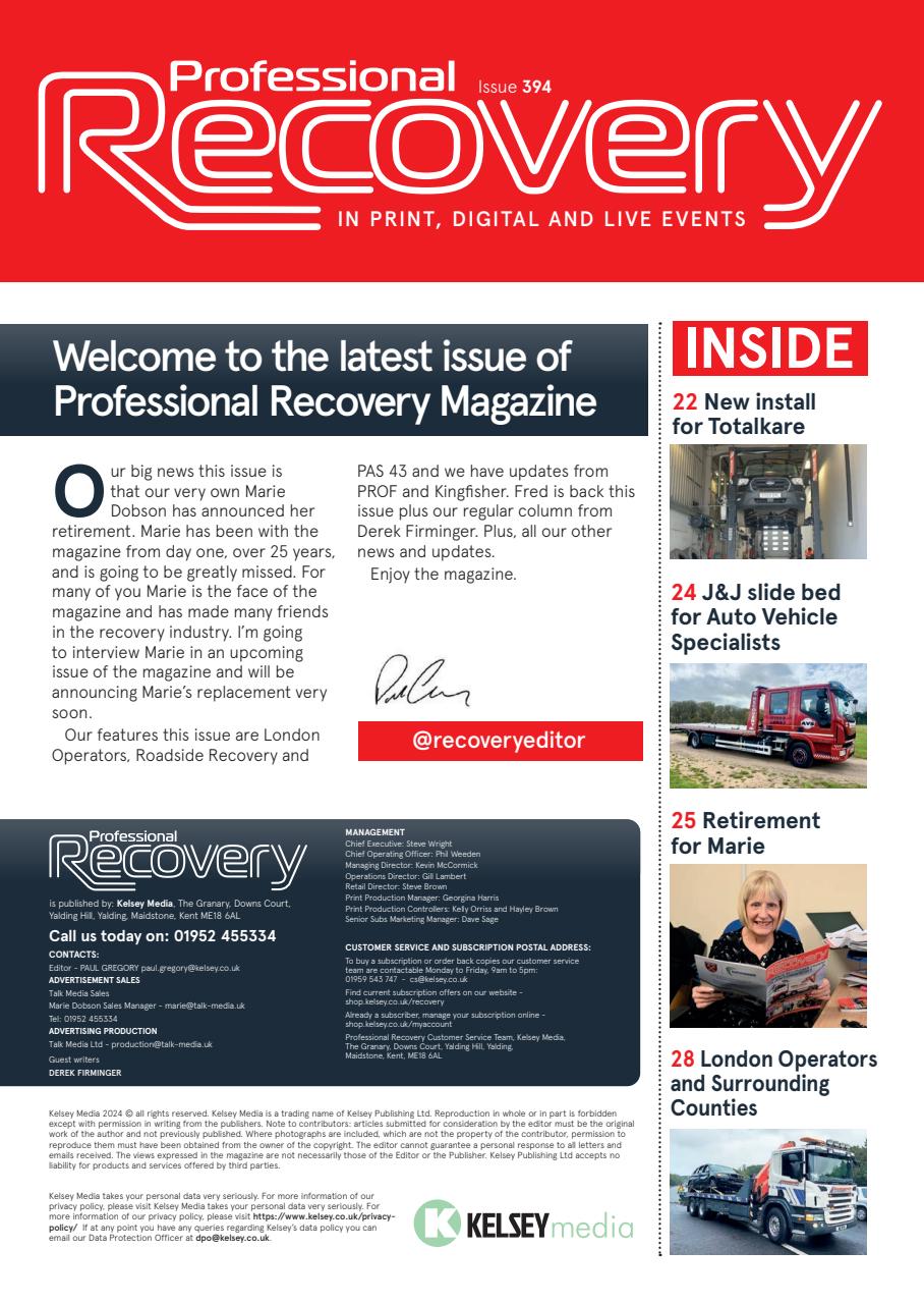 Professional Recovery Magazine Preview Pages