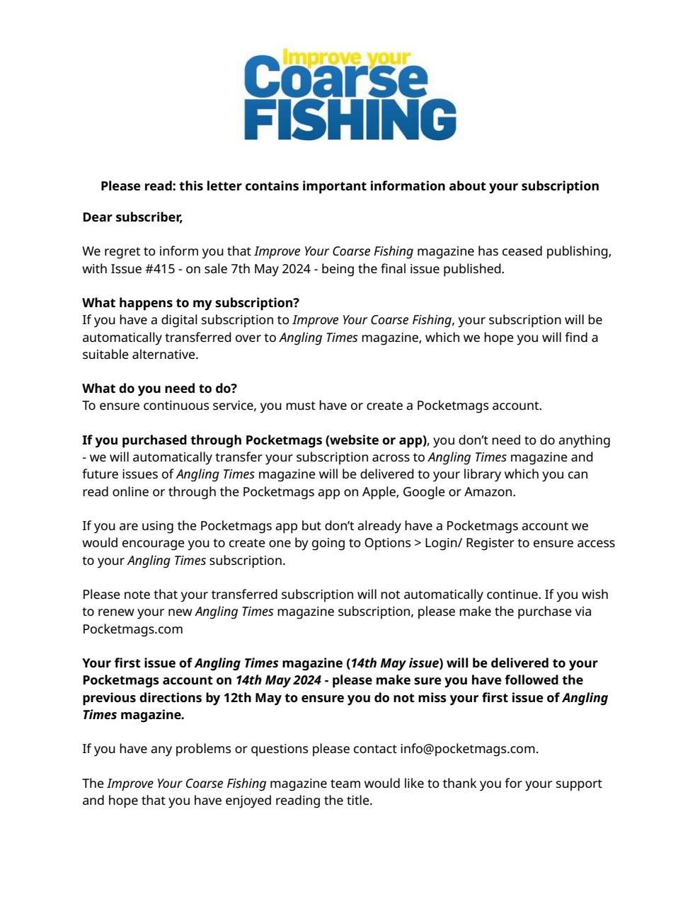Improve Your Coarse Fishing Preview Pages