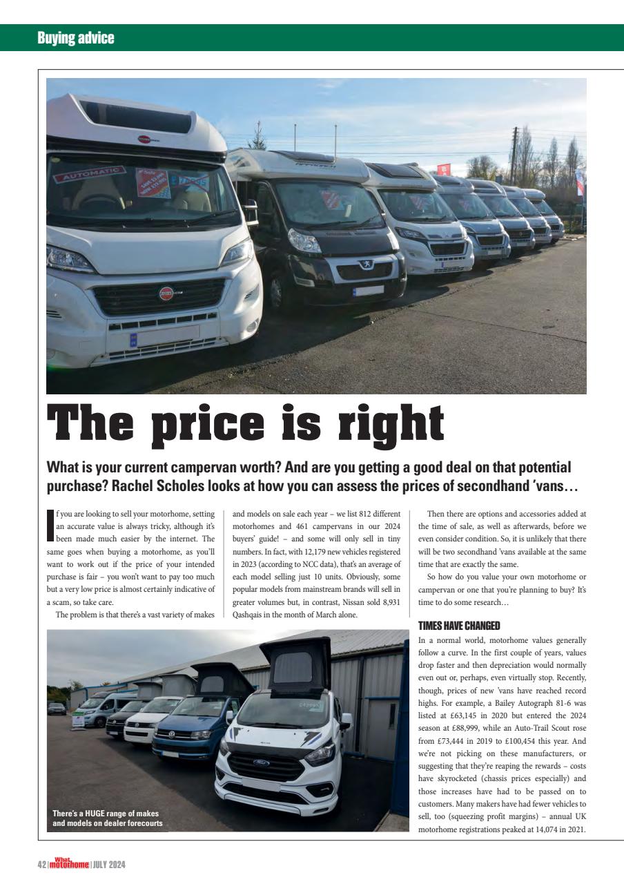 What Motorhome magazine Preview Pages