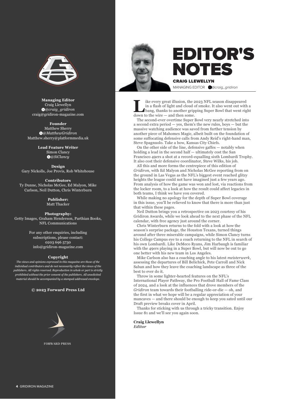 Gridiron Preview Pages