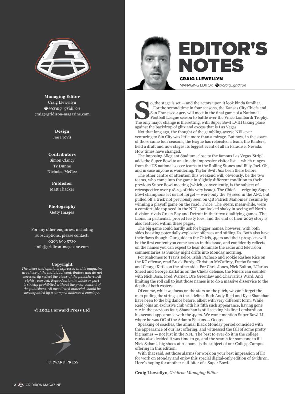 Gridiron Preview Pages