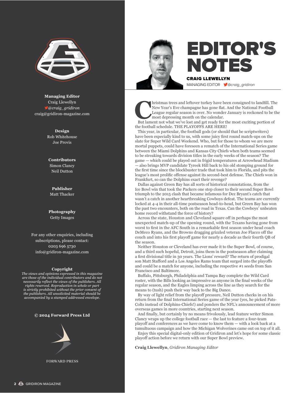 Gridiron Preview Pages