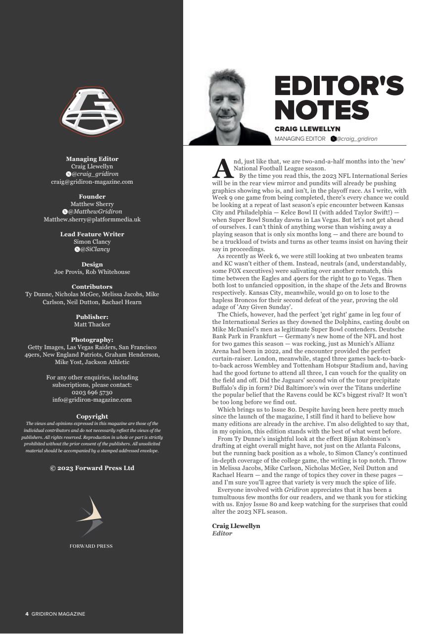 Gridiron Preview Pages