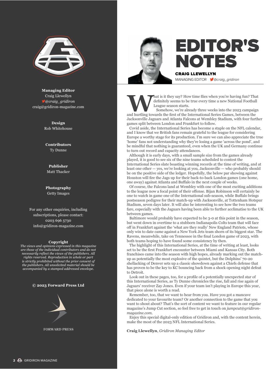 Gridiron Preview Pages