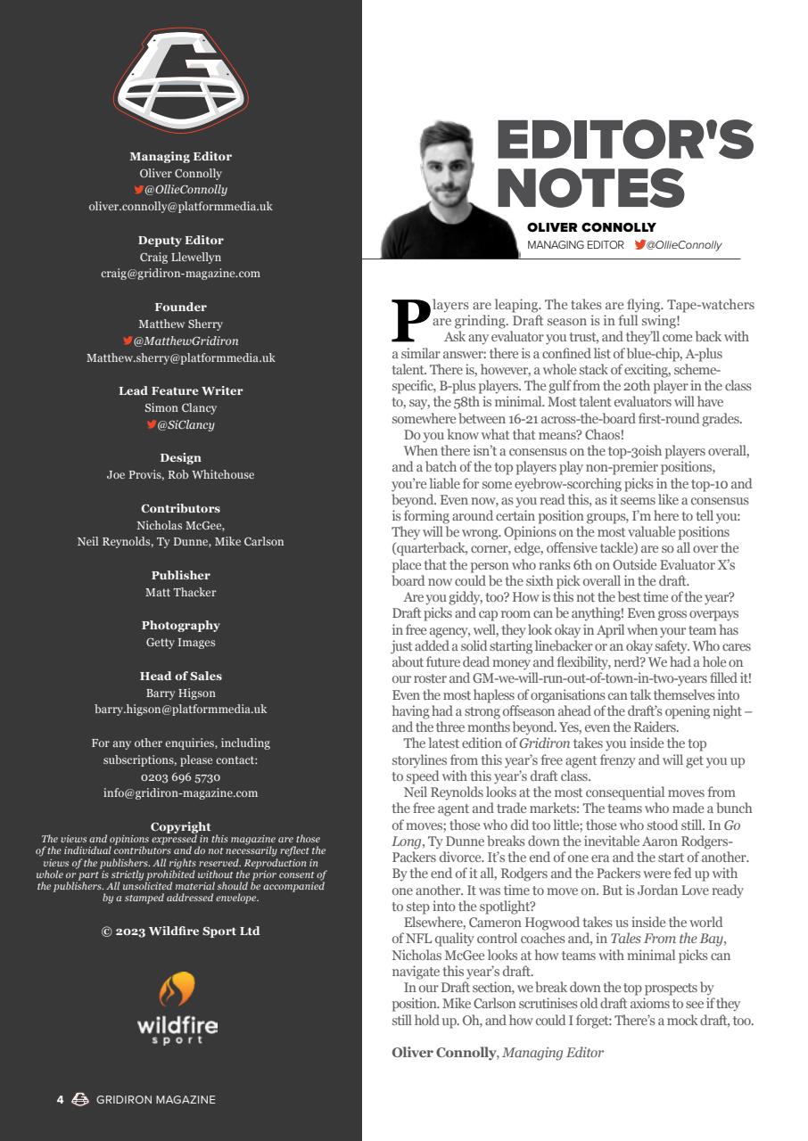 Gridiron Preview Pages