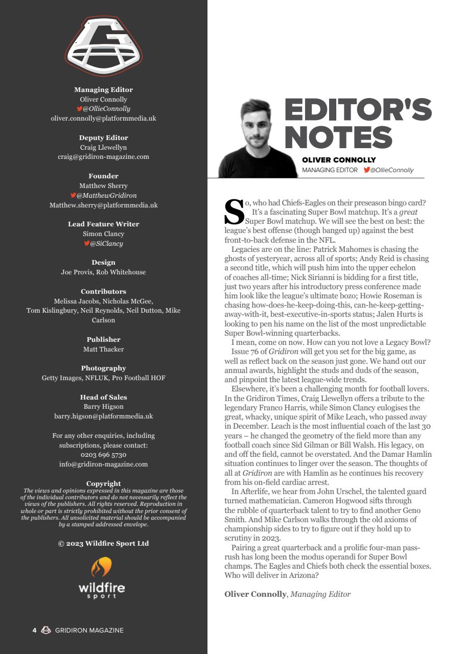 Gridiron Preview Pages