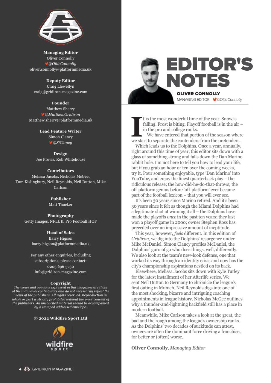 Gridiron Preview Pages