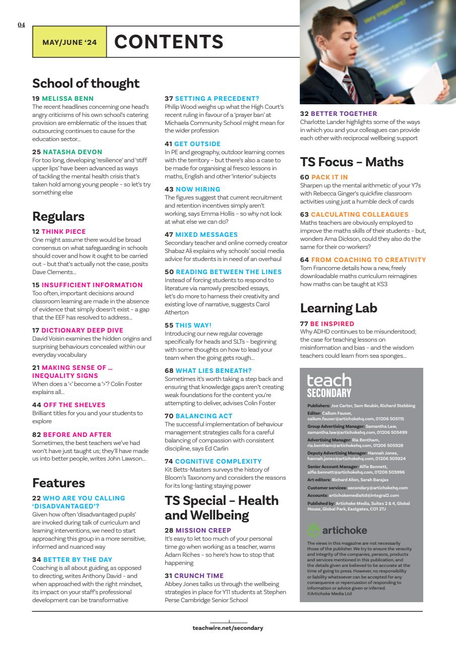 Teach Secondary Preview Pages