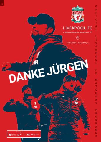 Liverpool FC Programmes issue vs Wolverhampton Wanderers 23/24