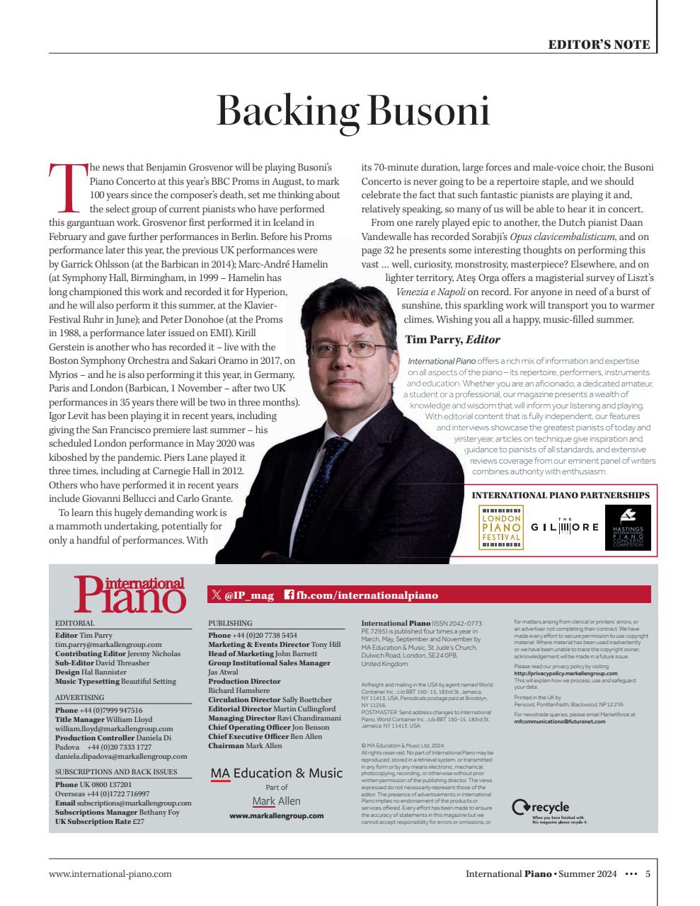 International Piano Preview Pages