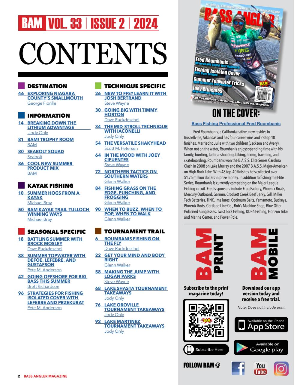 BASS ANGLER MAGAZINE Preview Pages