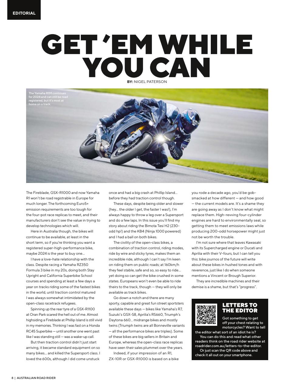 Australian Road Rider Preview Pages