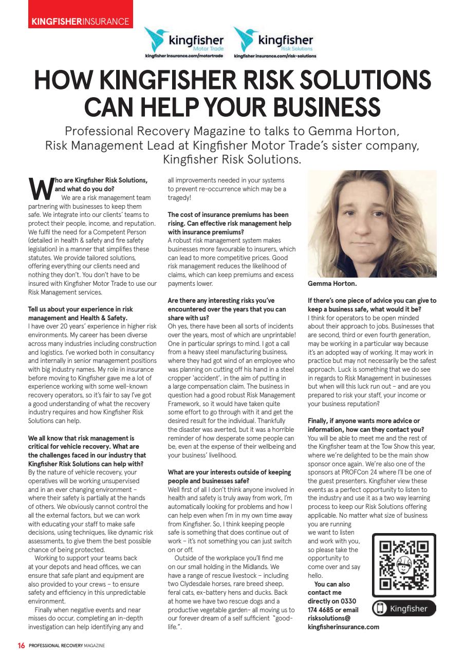 Professional Recovery Magazine Preview Pages