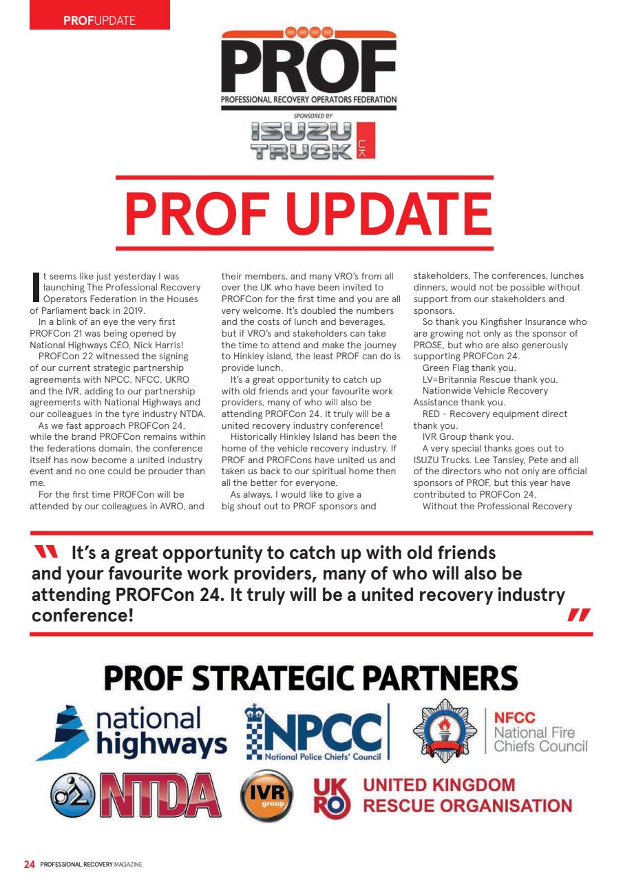 Professional Recovery Magazine Preview Pages