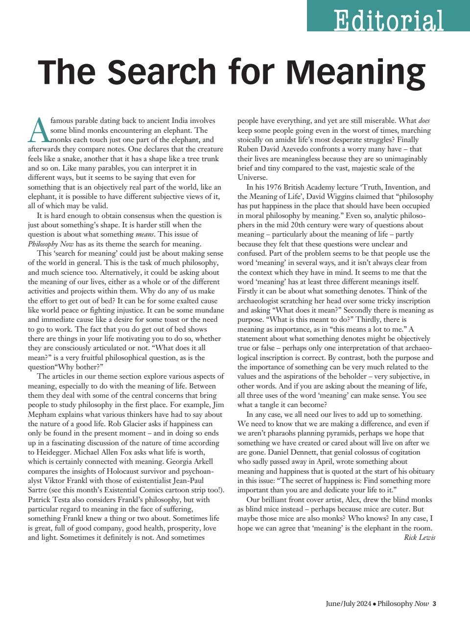 Philosophy Now Preview Pages