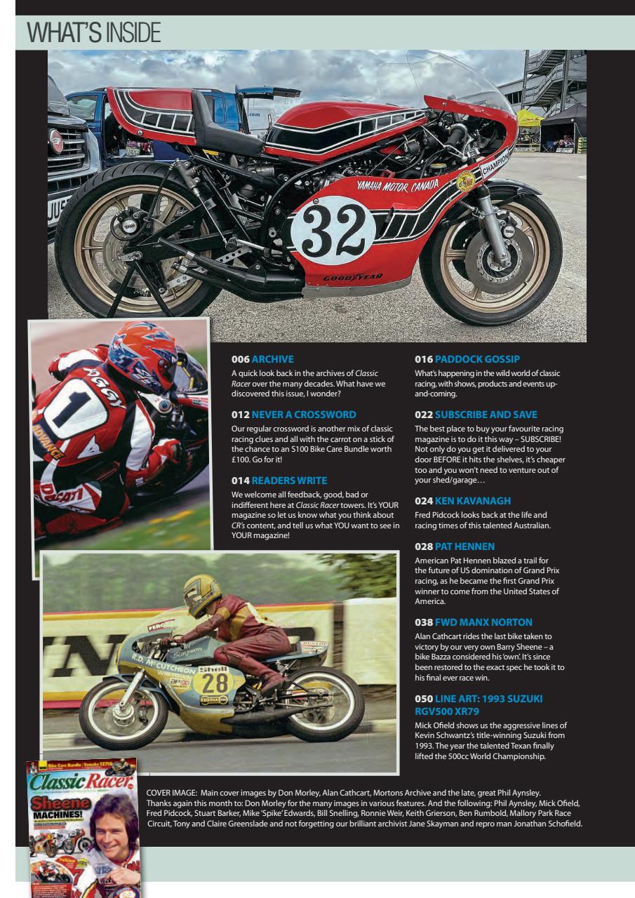 Classic Racer Preview Pages