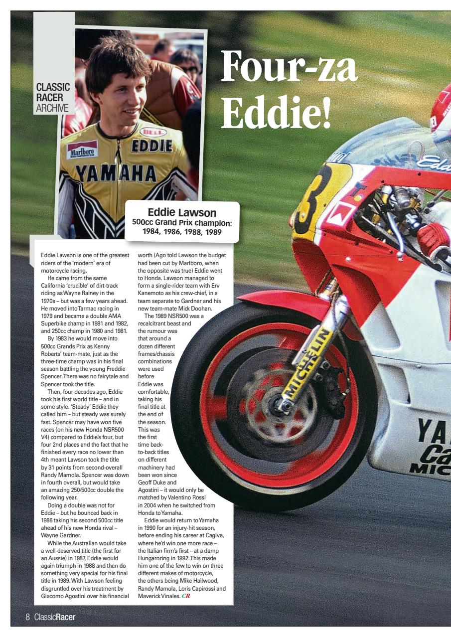 Classic Racer Preview Pages