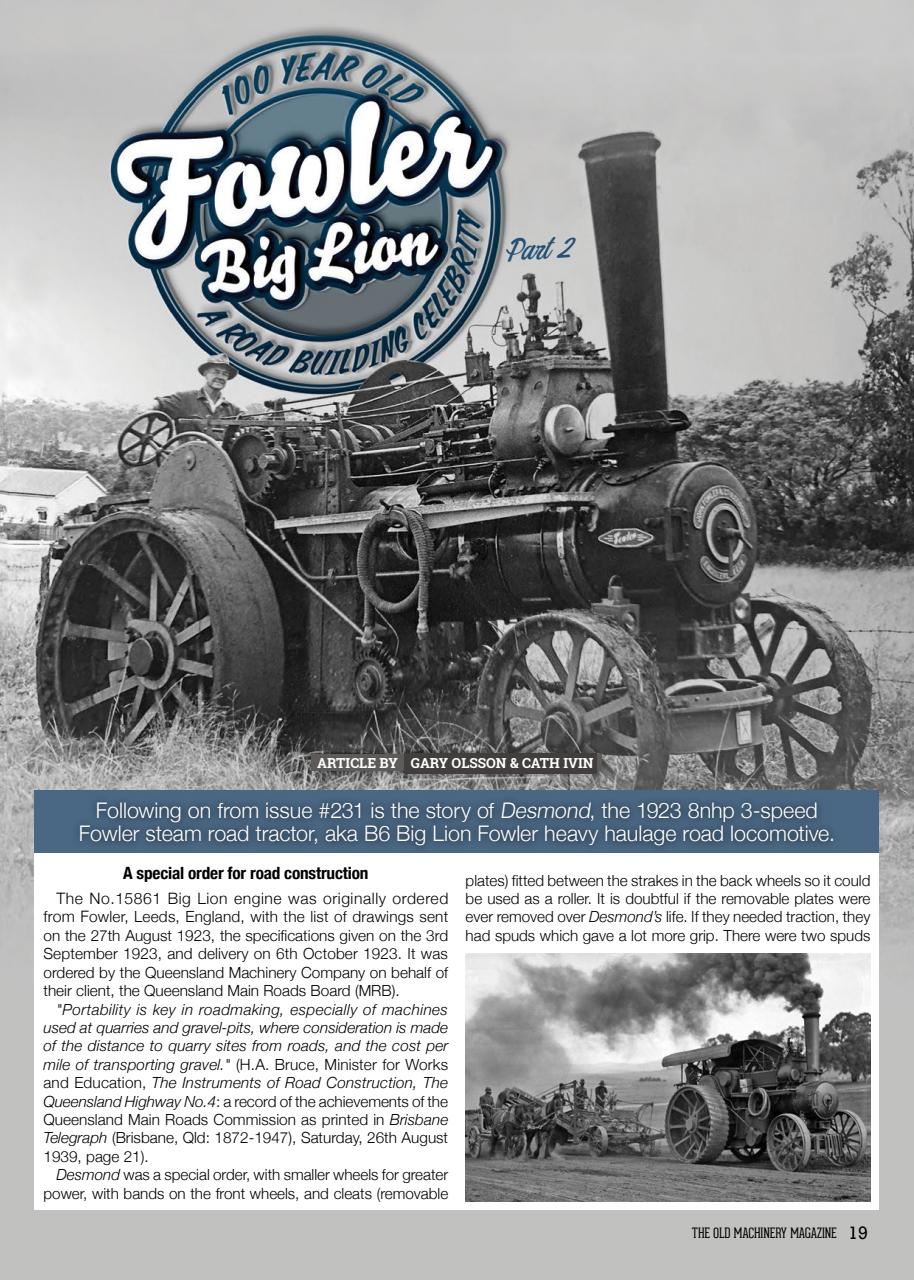 The Old Machinery Magazine Preview Pages