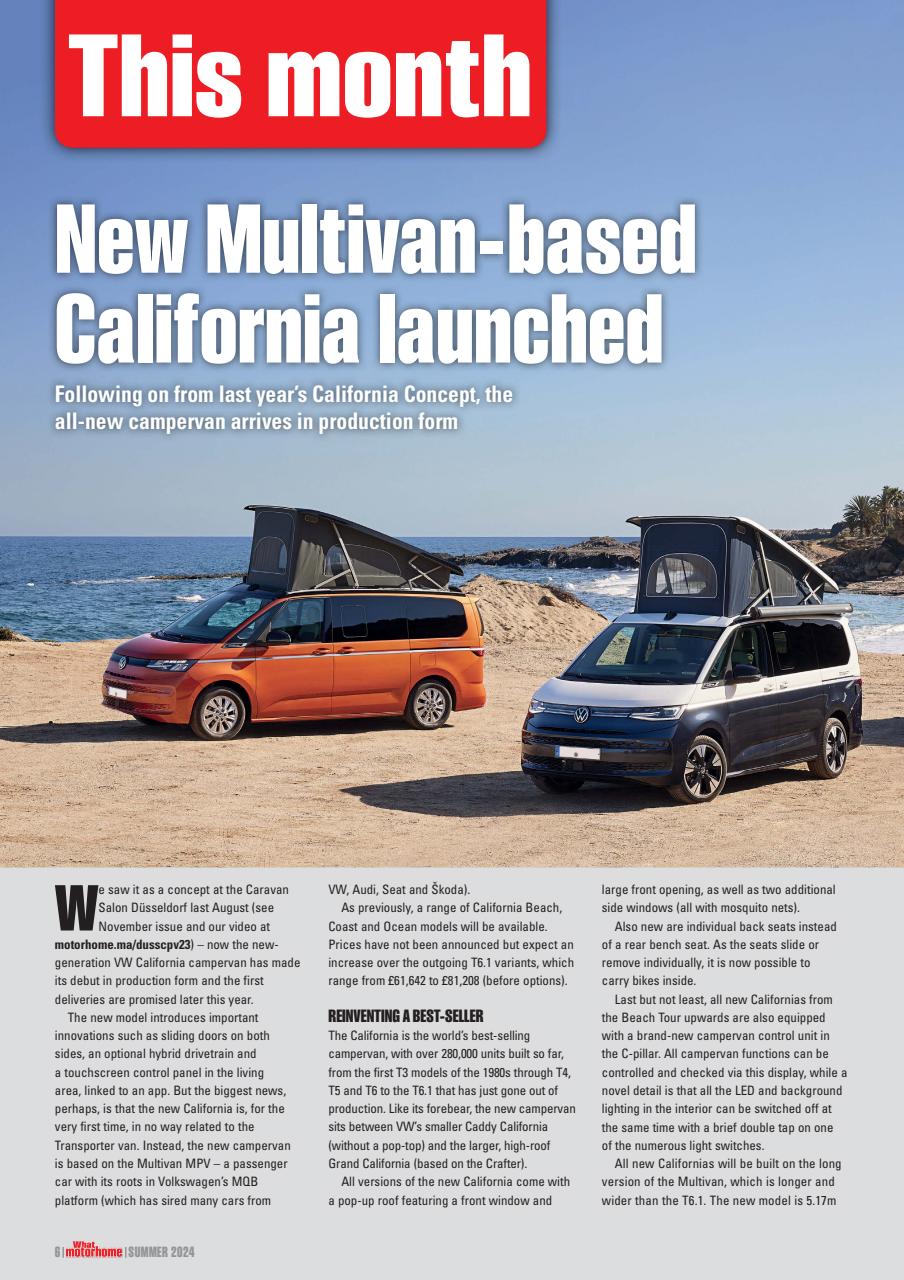 What Motorhome magazine Preview Pages