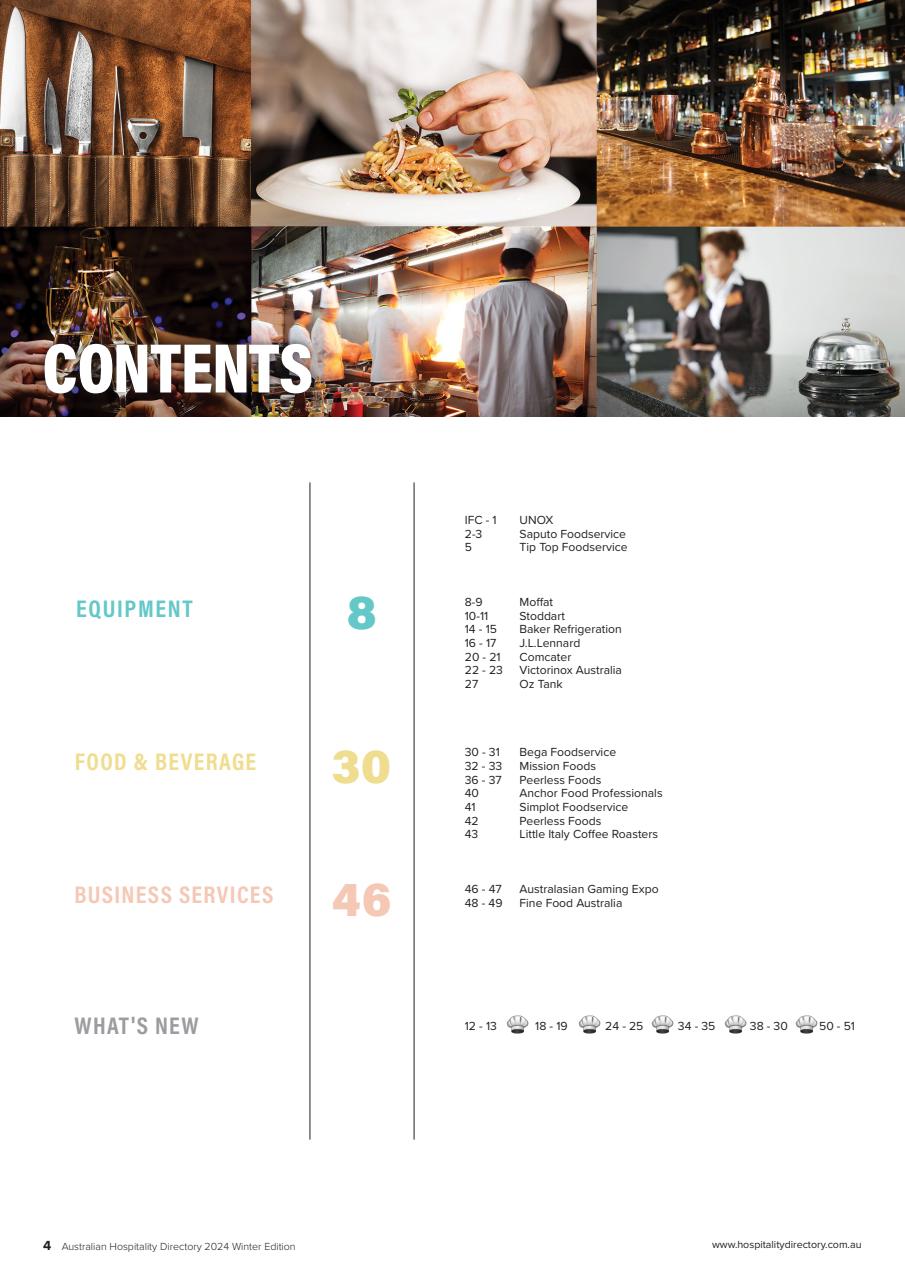 Australian Hospitality Directory Preview Pages