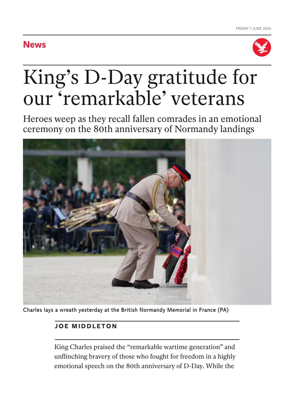 The Independent Daily Edition Newspaper Preview Pages