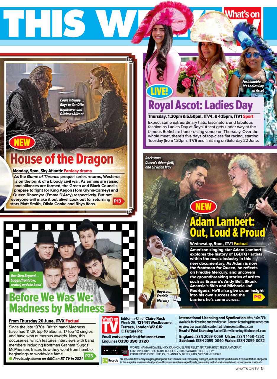 What's on TV Preview Pages