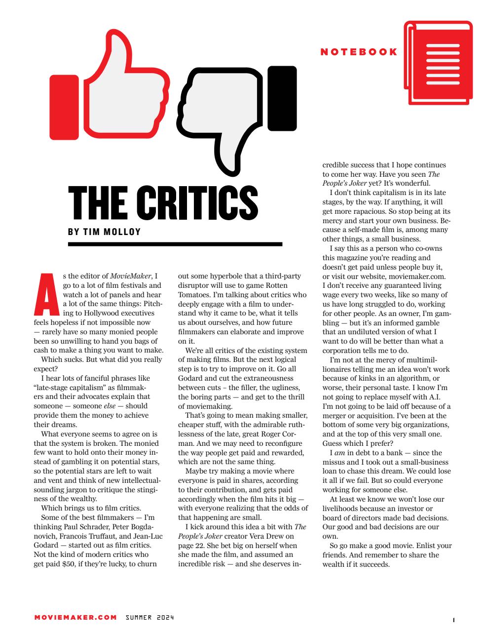 MovieMaker Magazine Preview Pages