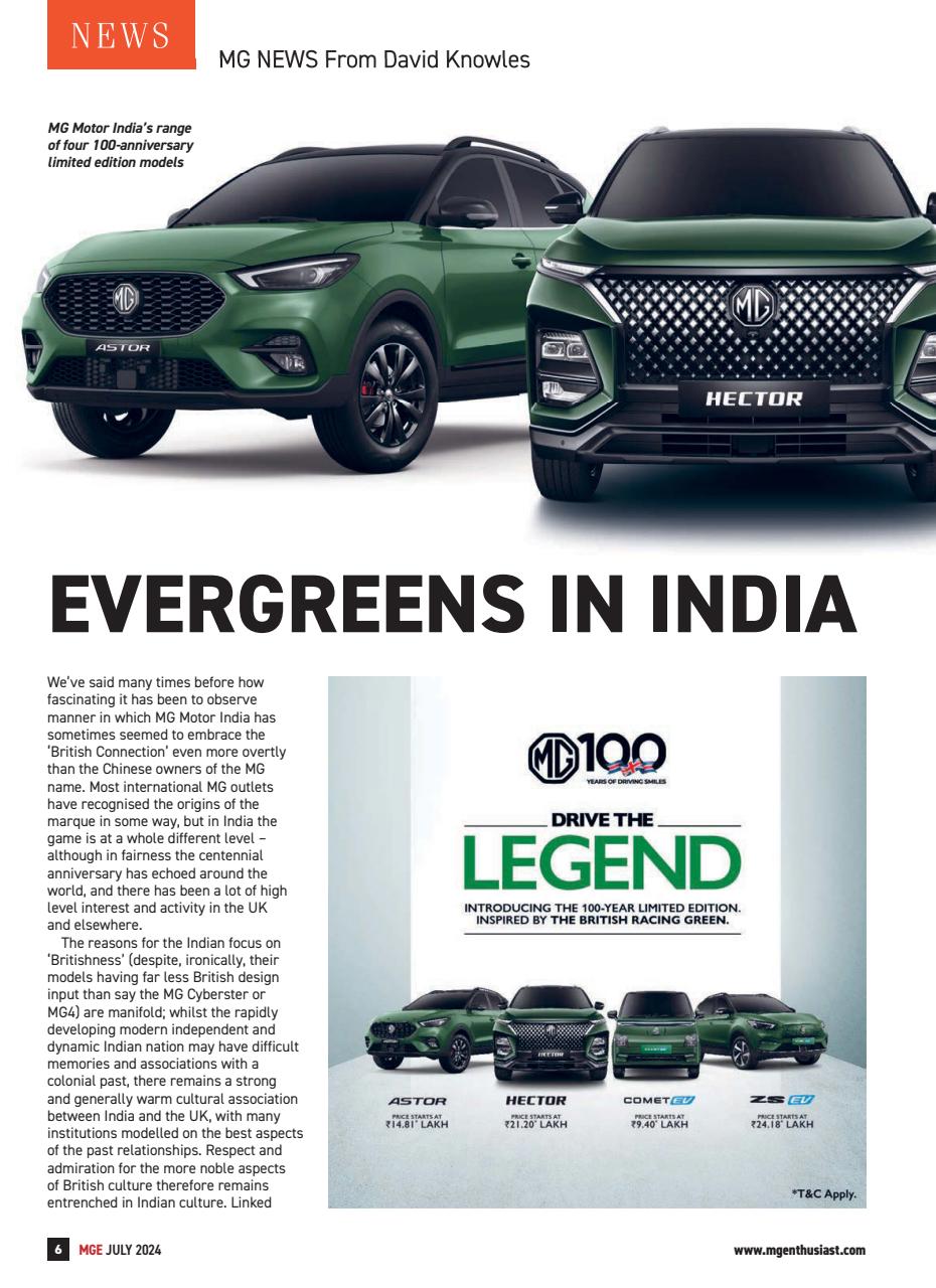 MG Enthusiast Preview Pages