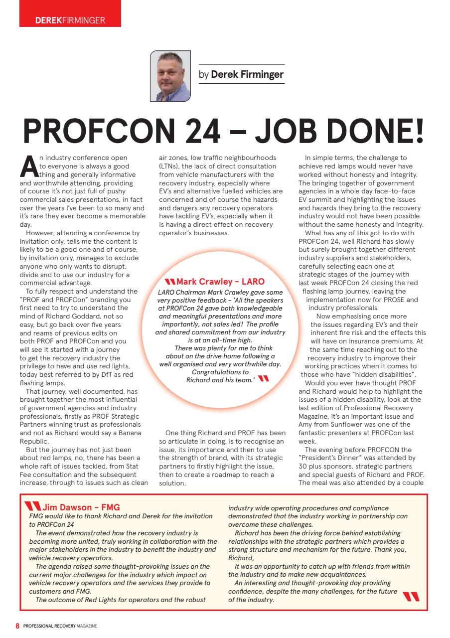Professional Recovery Magazine Preview Pages