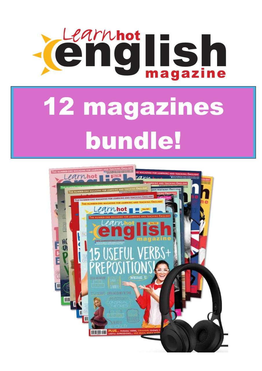 Learn Hot English Magazine 12 pack Learn Hot English Magazine Offer 