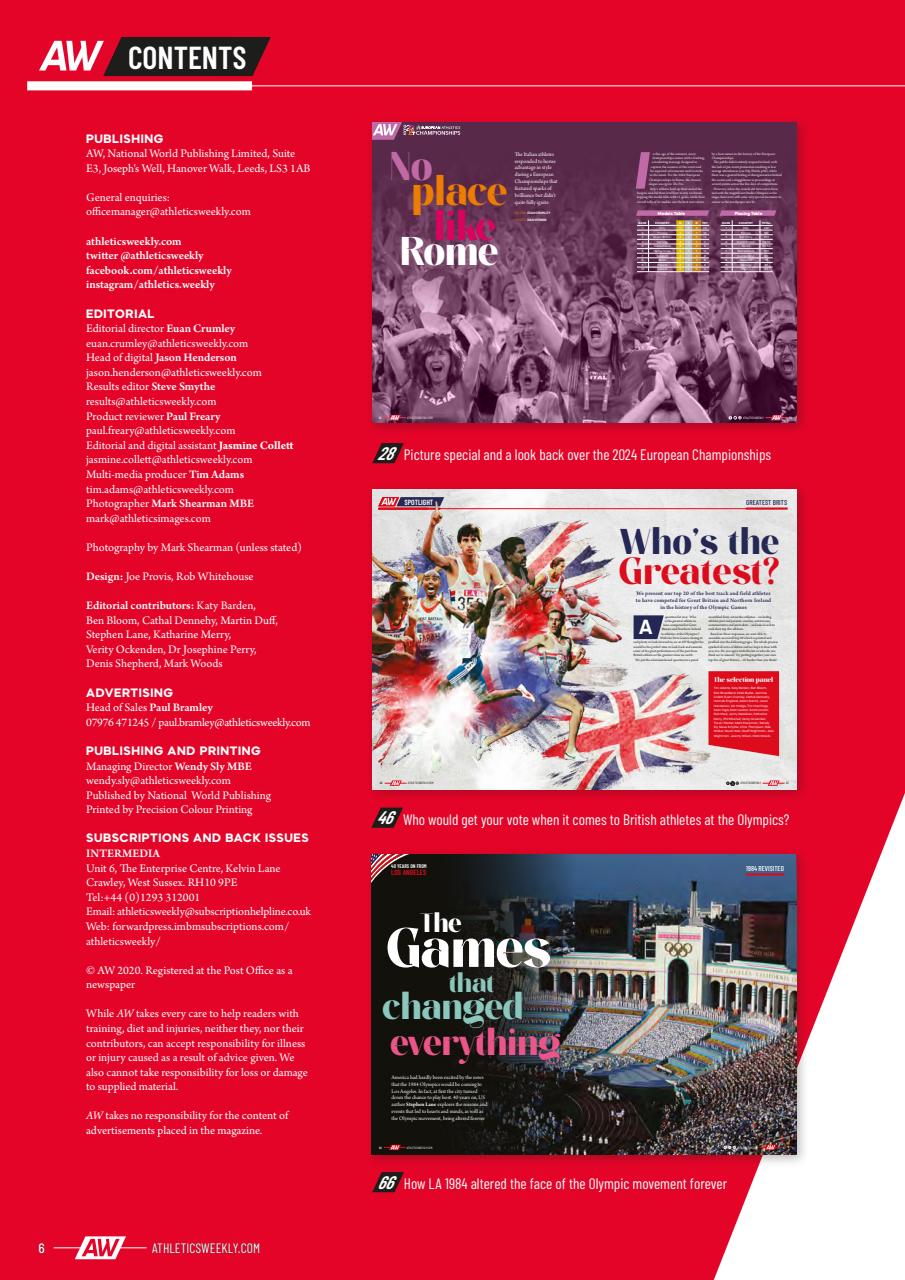 AW – Athletics Weekly Magazine Preview Pages