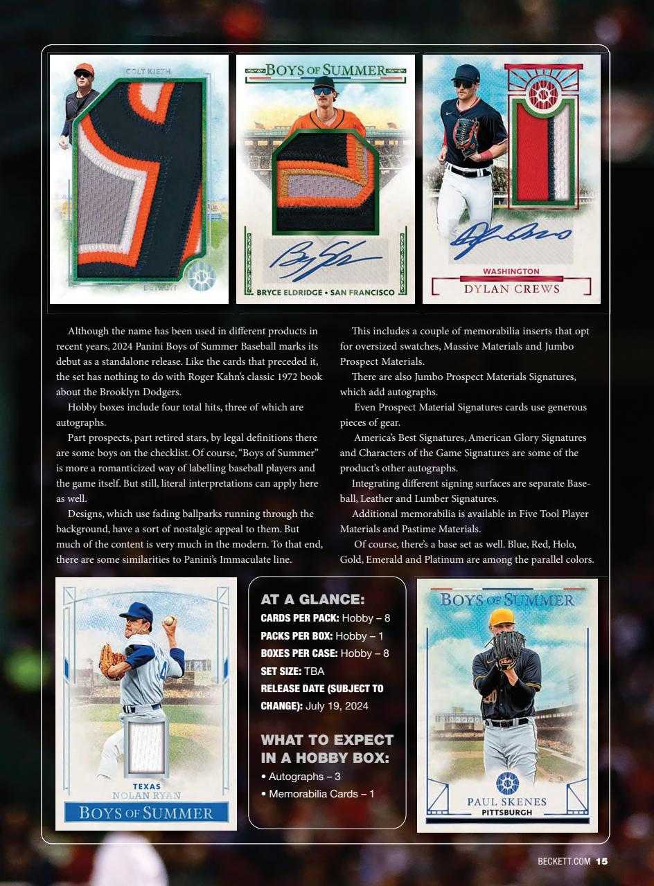 Beckett Baseball Magazine Preview Pages