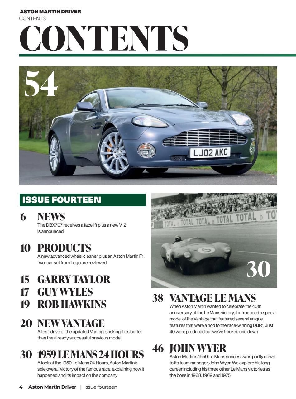 Aston Martin Driver Preview Pages