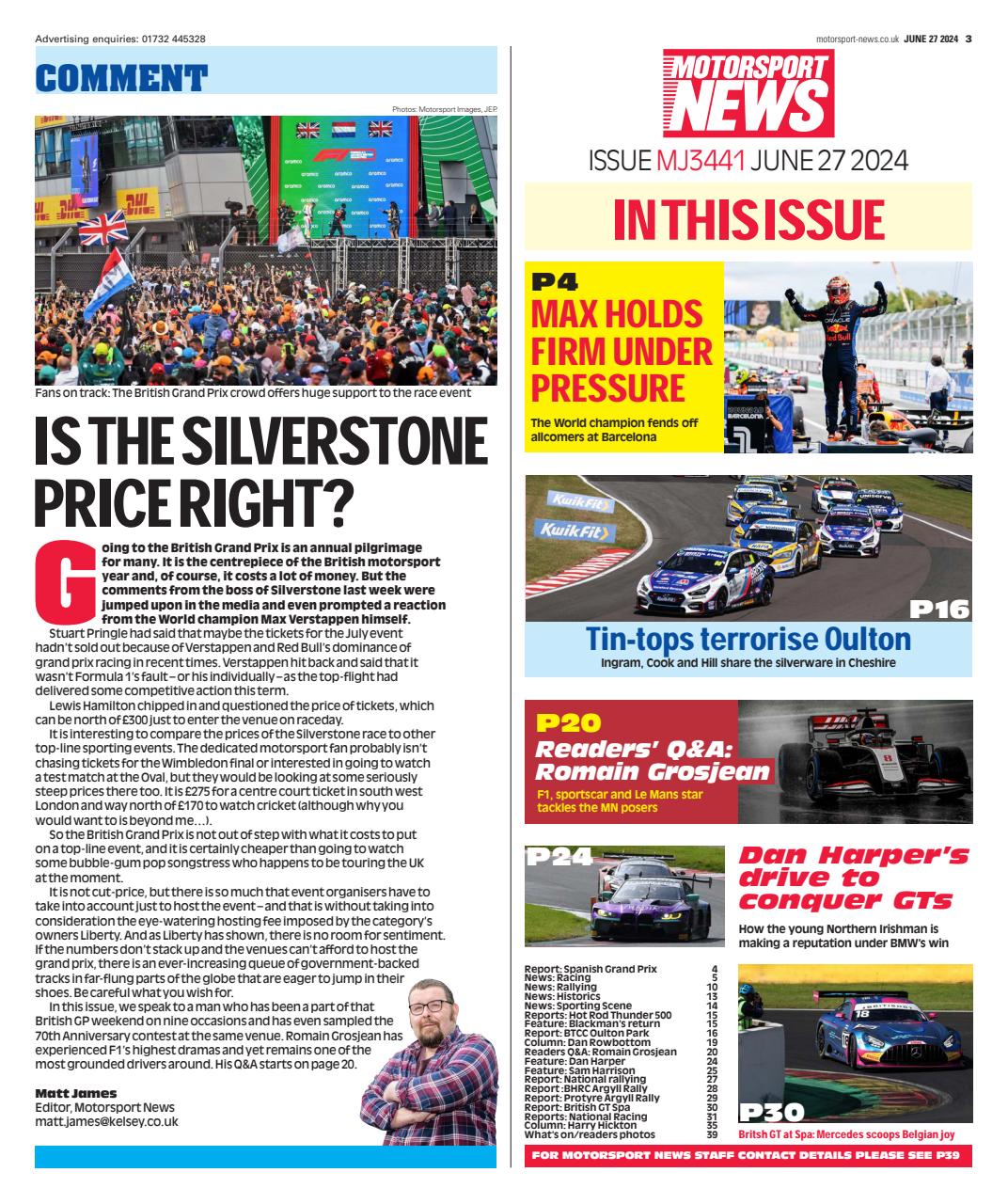 Motorsport News Magazine - 27-Jun-24 Back Issue