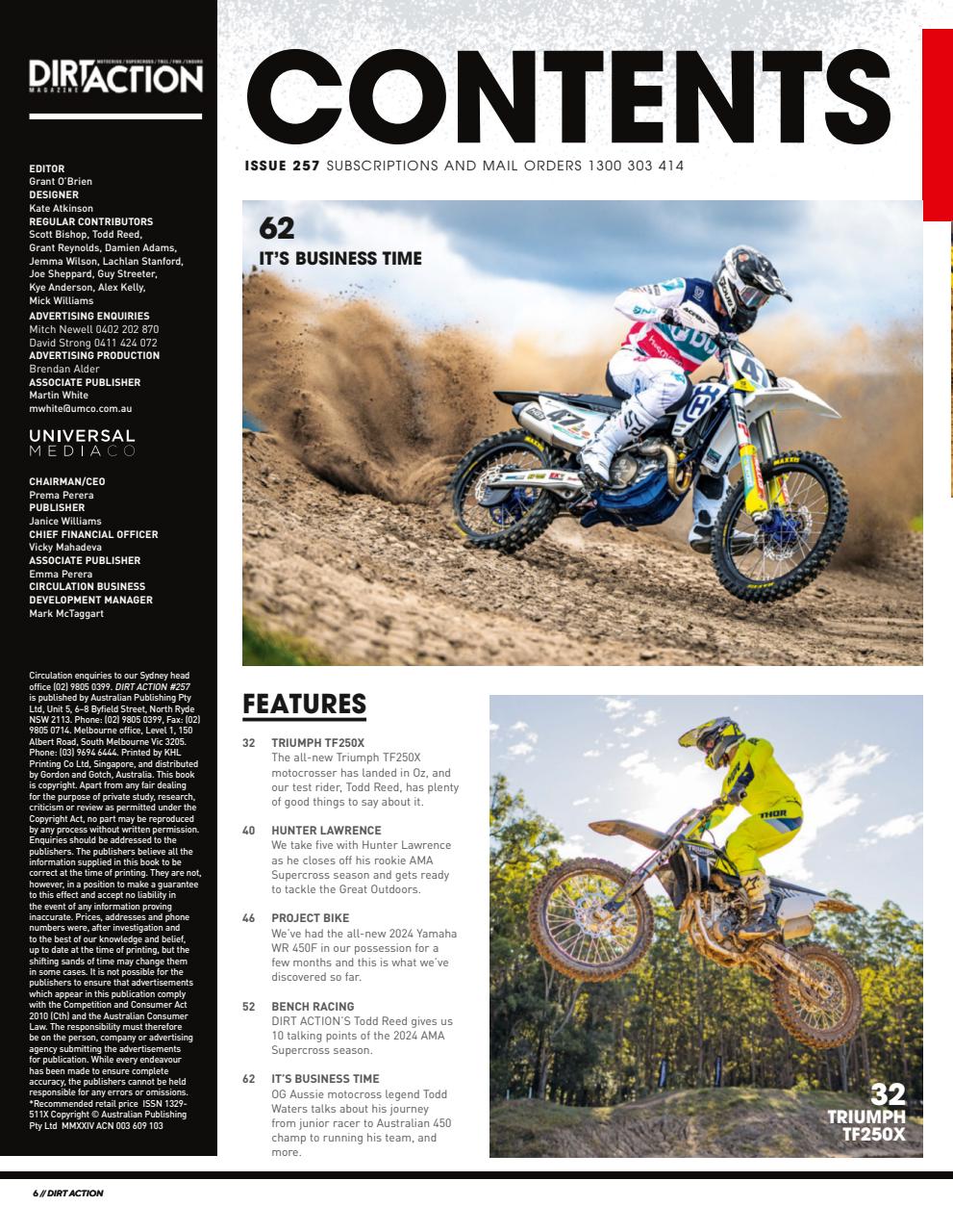 Dirt Action Preview Pages