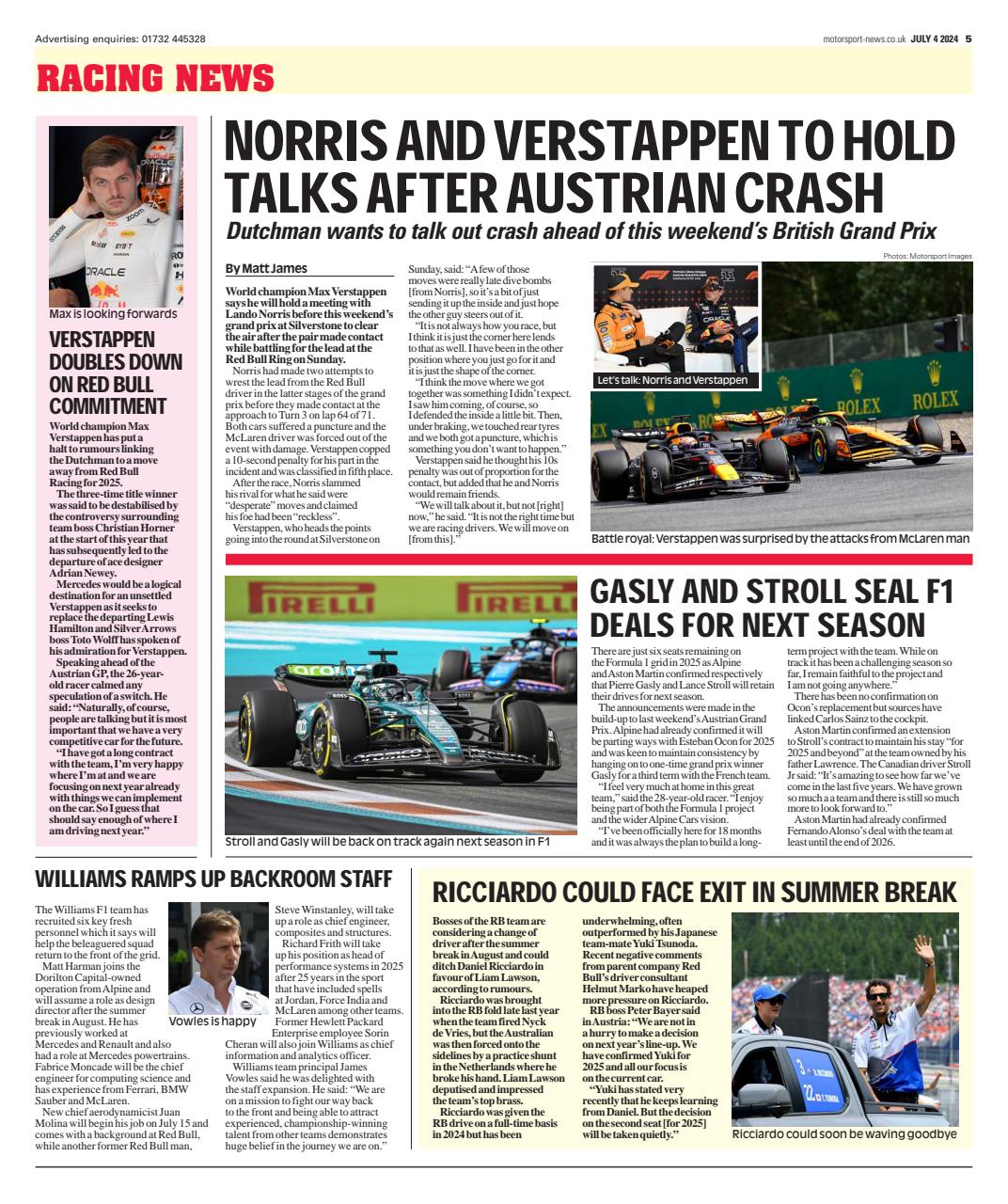 Motorsport News Preview Pages