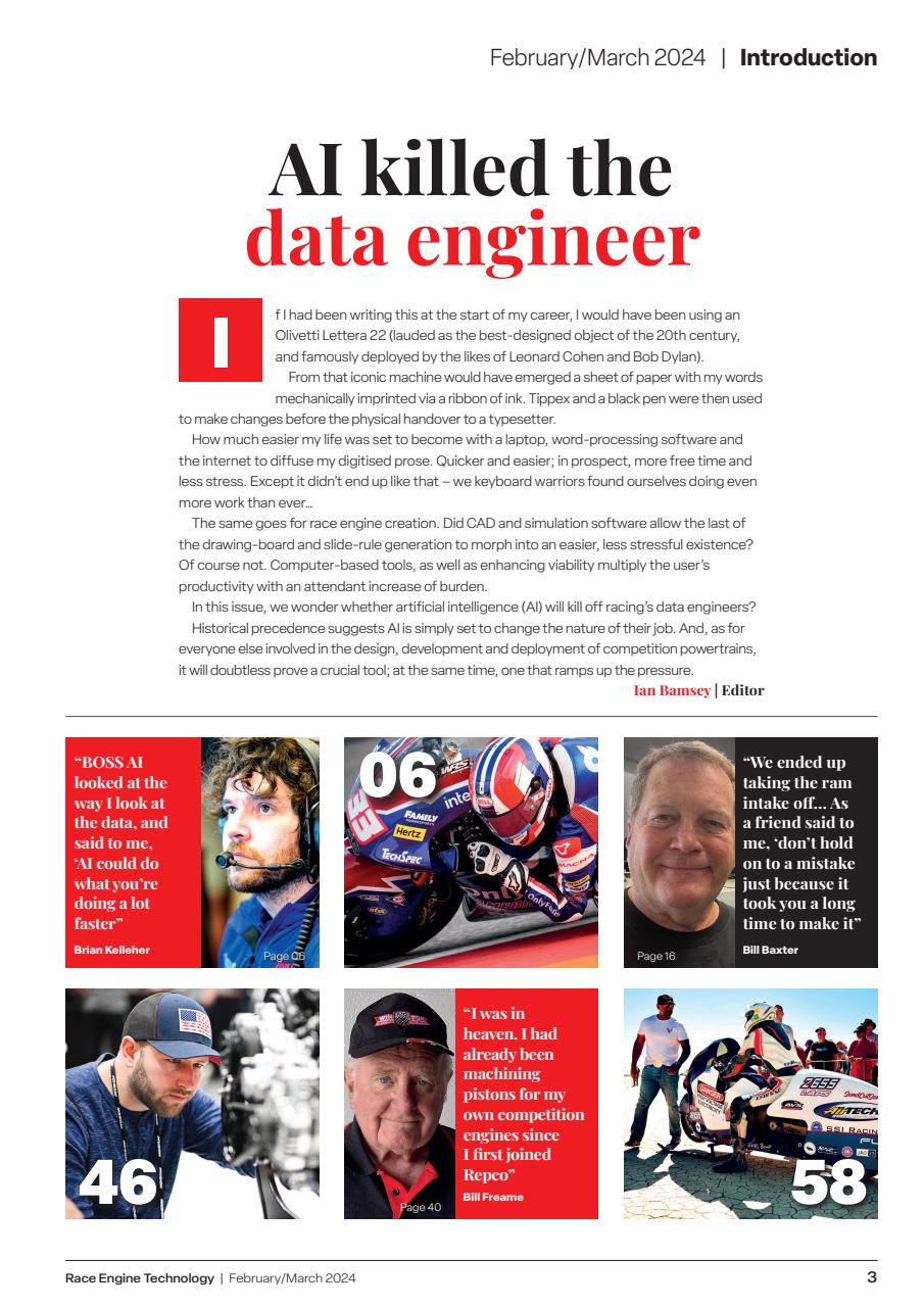 Race Engine Technology Preview Pages