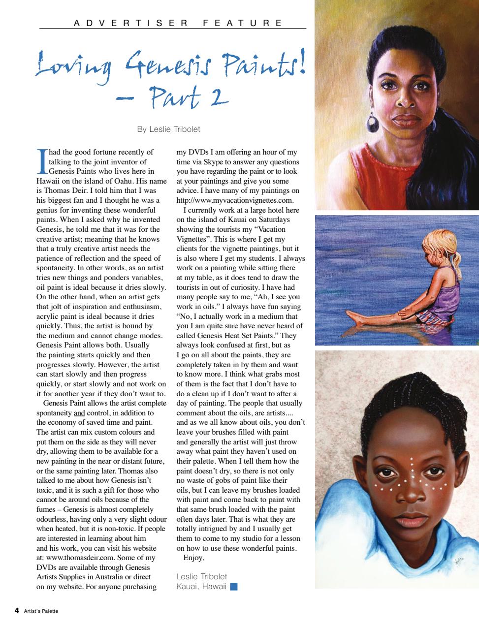 Artist's Palette Preview Pages