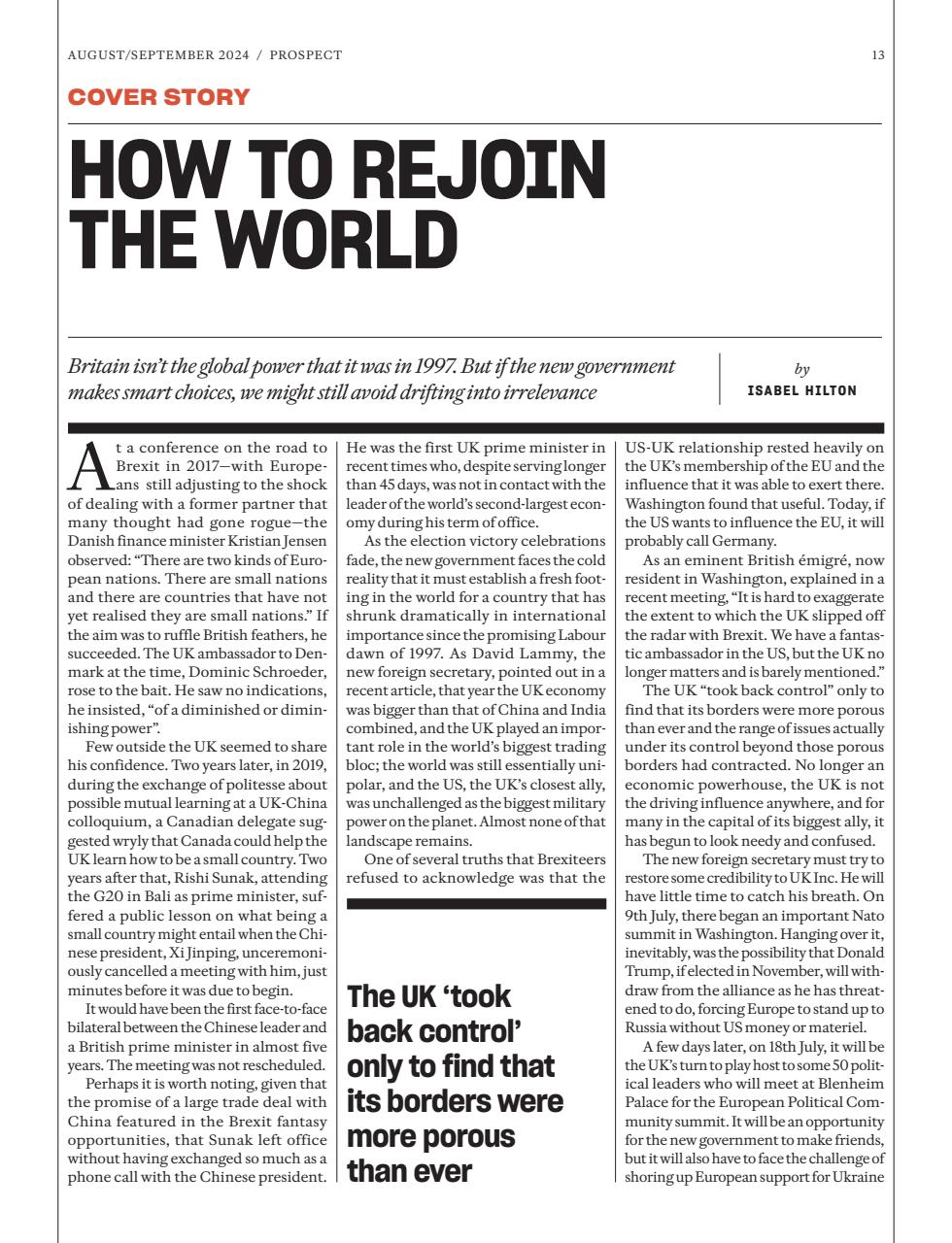 Prospect Magazine Preview Pages