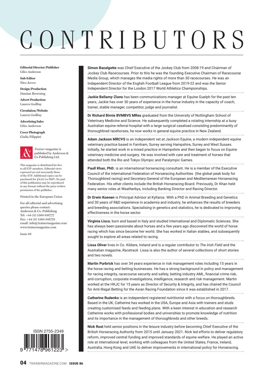 European Trainer Magazine - horse racing Preview Pages