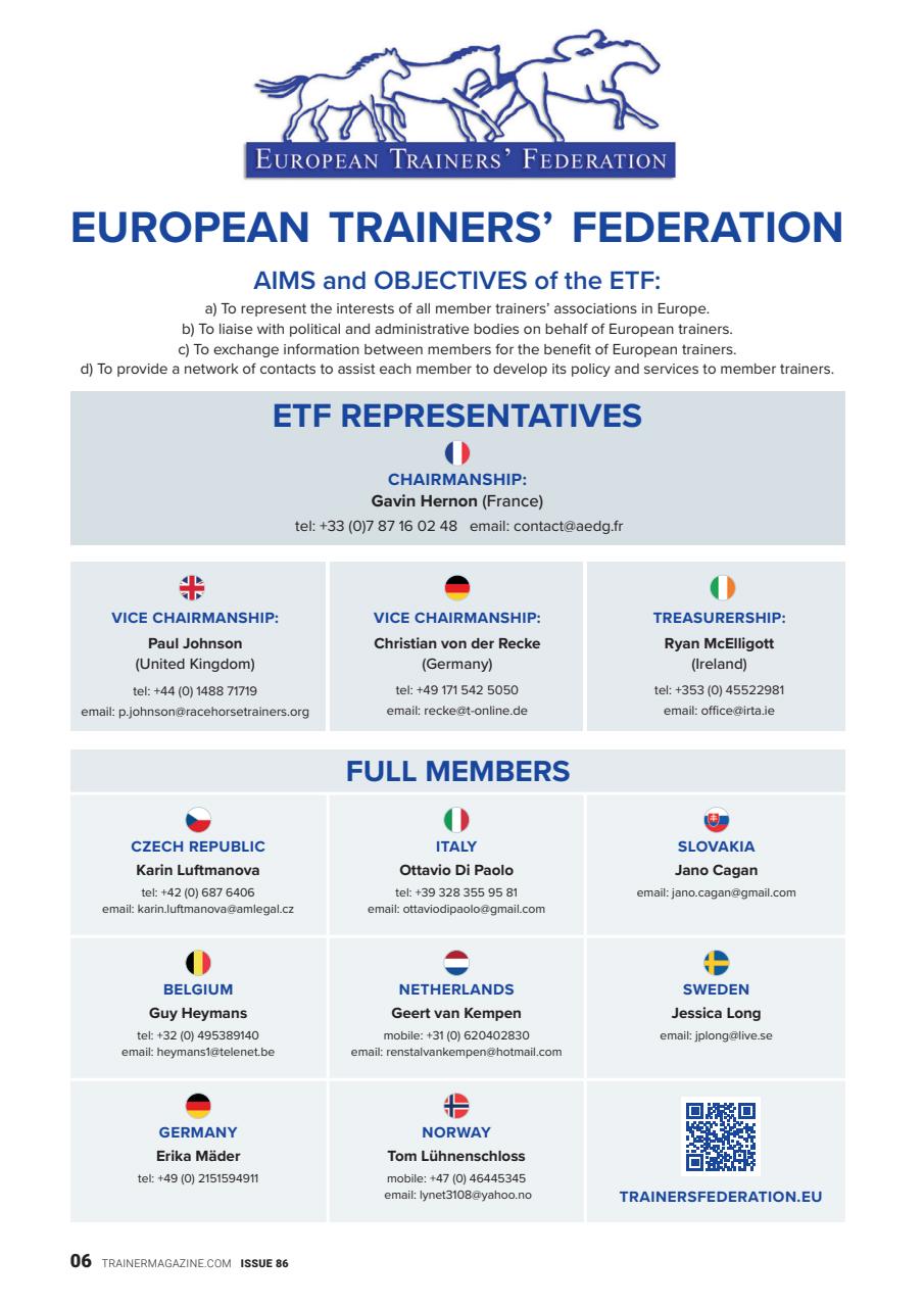 European Trainer Magazine - horse racing Preview Pages