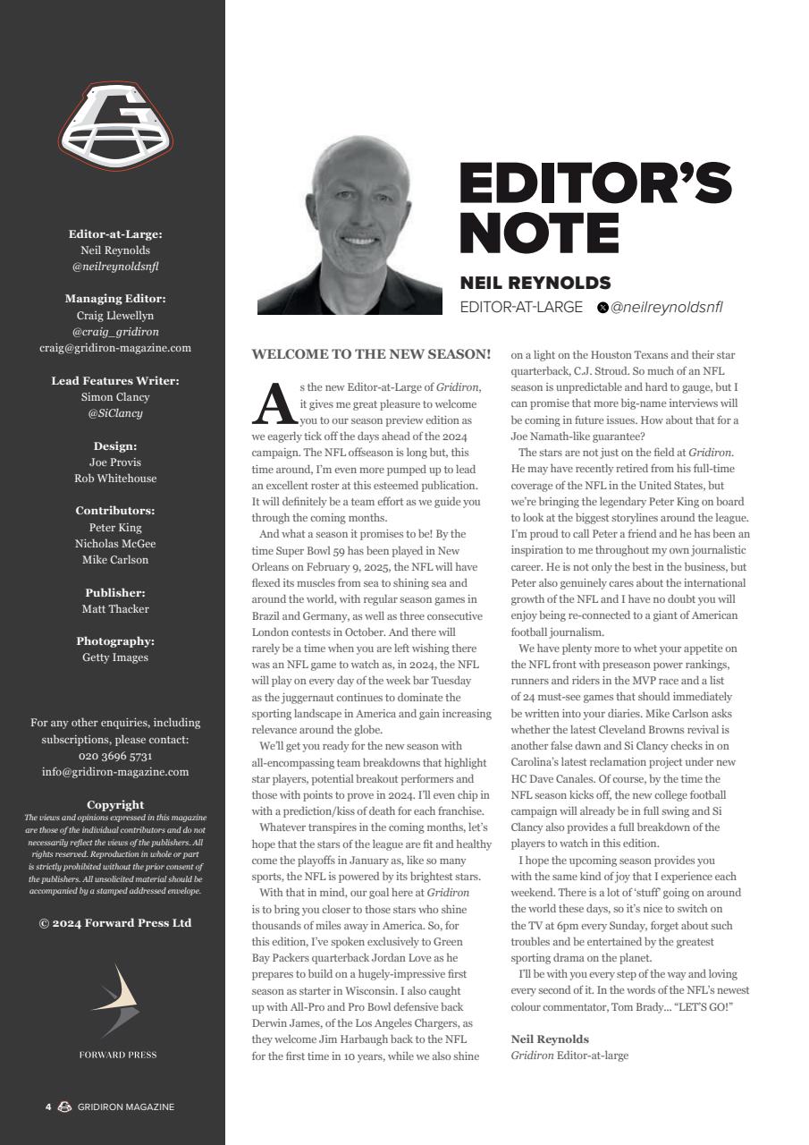 Gridiron Preview Pages