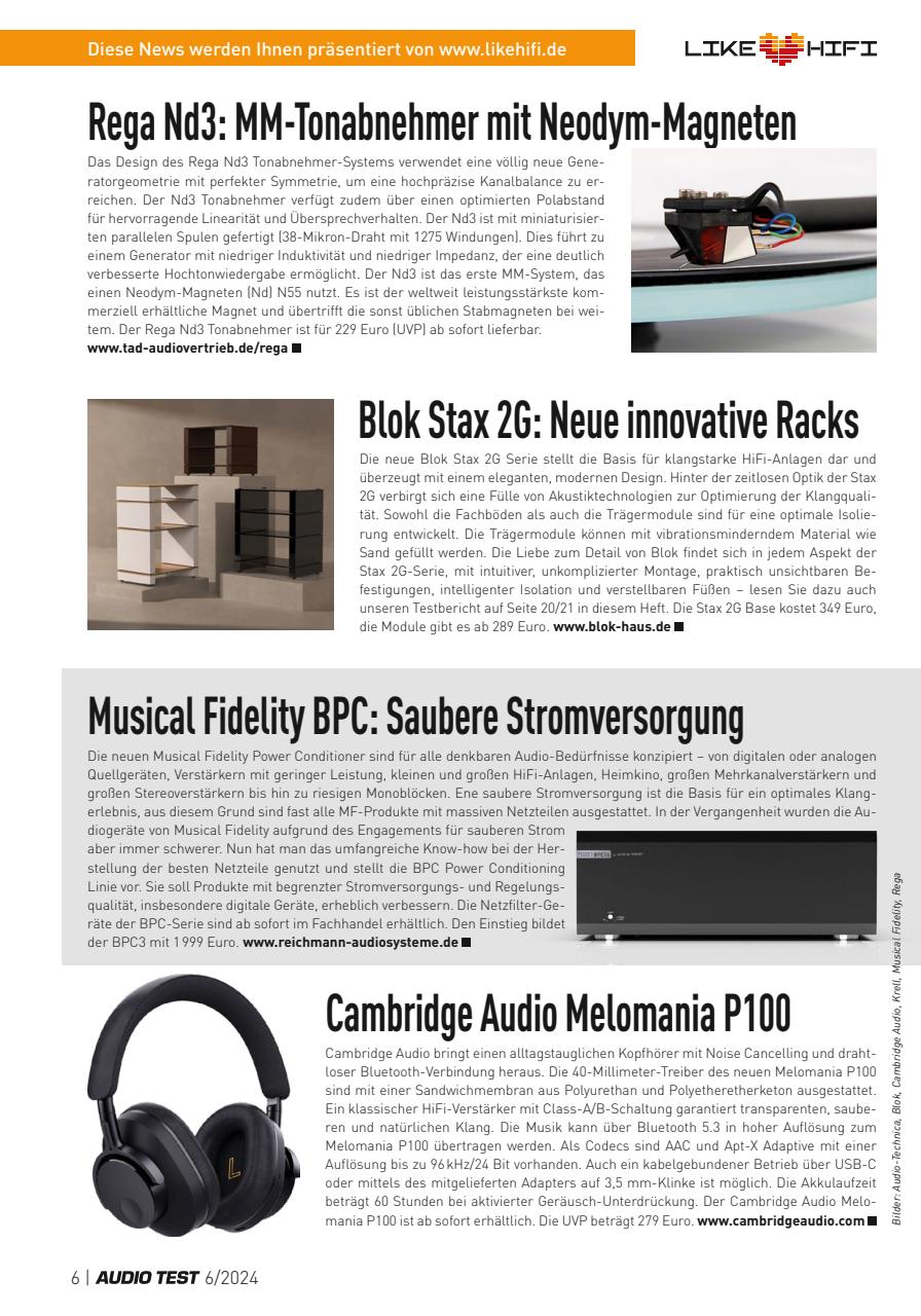 Audio Test Preview Pages